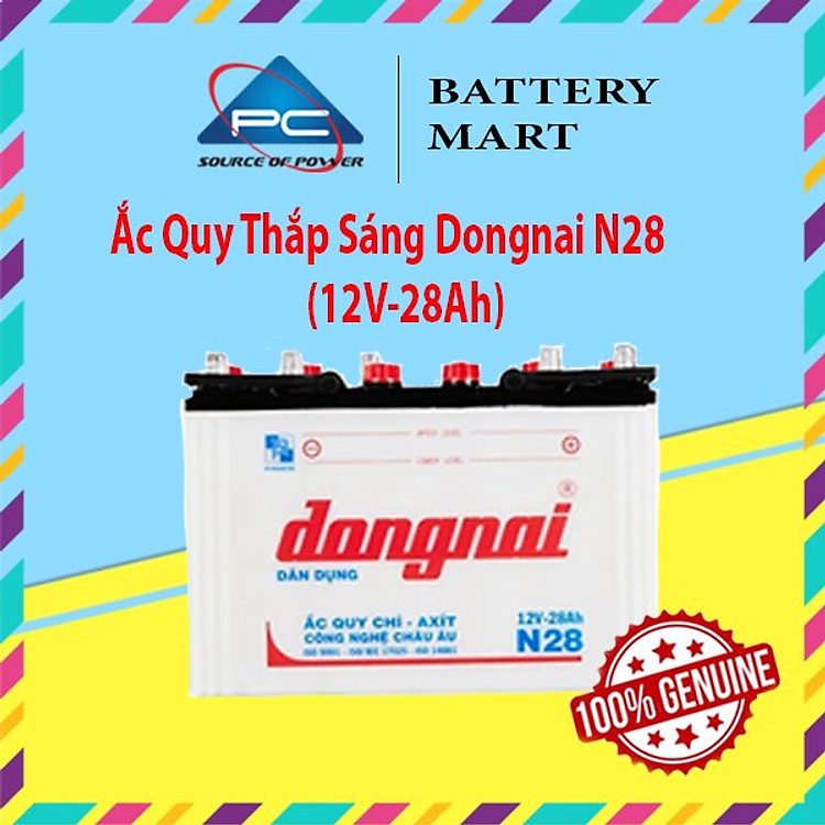 Bình Ắc Quy 12V-28Ah, Ắc Quy Thắp Sáng Dongnai N28
