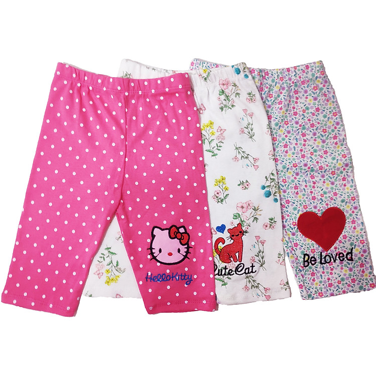 Combo 3 Quần Legging Cho Bé Gái Loại Xịn Size 7kg - 24kg