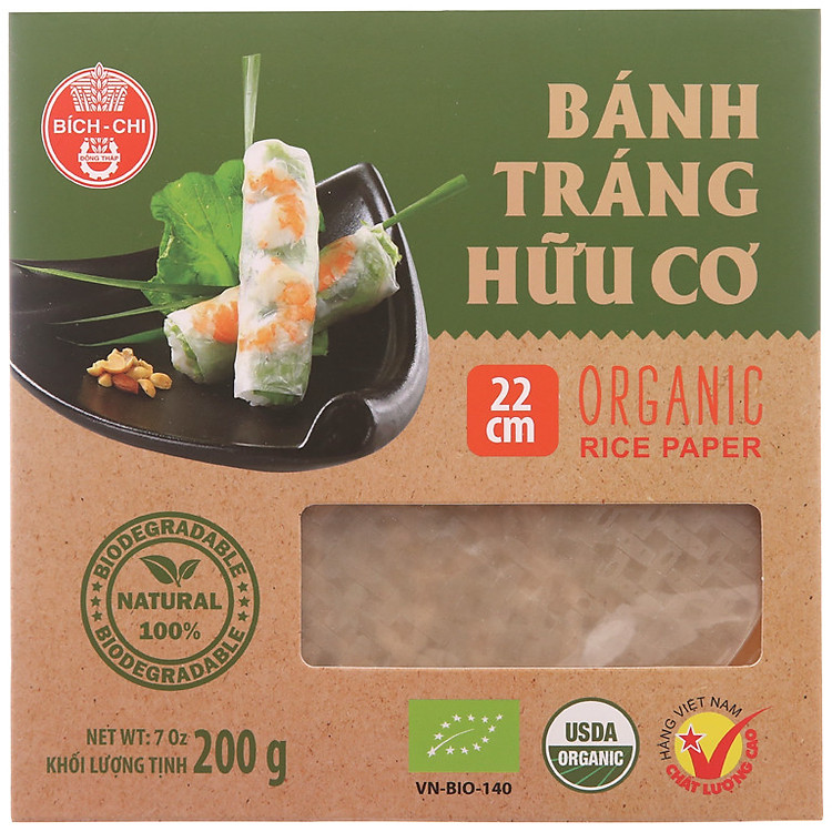 Combo 3 hộp Bánh tráng hữu cơ Bích Chi 200g (Organic)