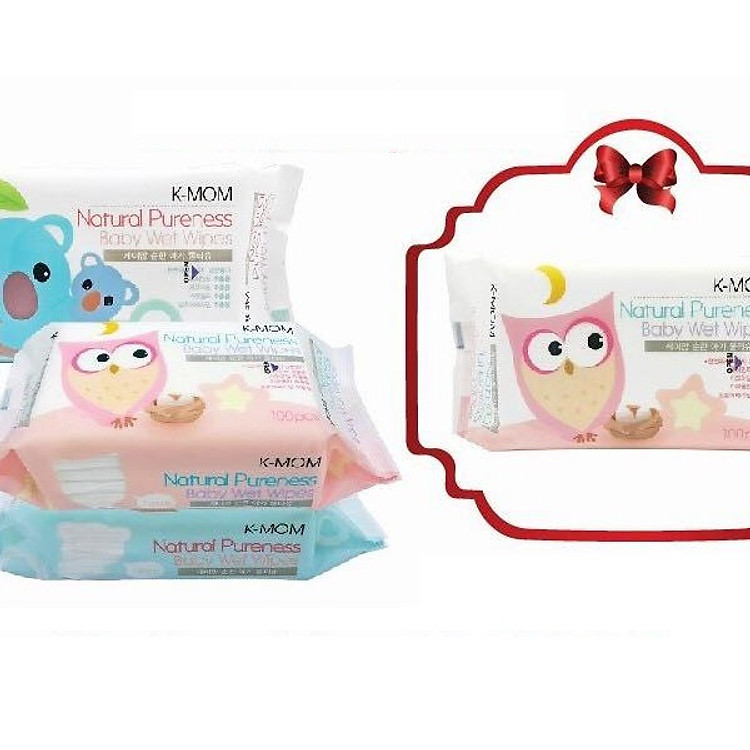 (Mua 3 tặng 1) Combo 3 Khăn Ướt K-mom KM13110 (100 Cái) - Mẫu Ngẫu Nhiên