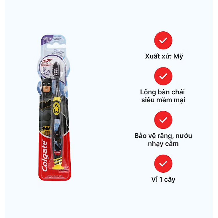 Bàn Chải Đánh Răng COLGATE Batman cho Bé Chính hãng Tiết kiệm - Hình ảnh 2