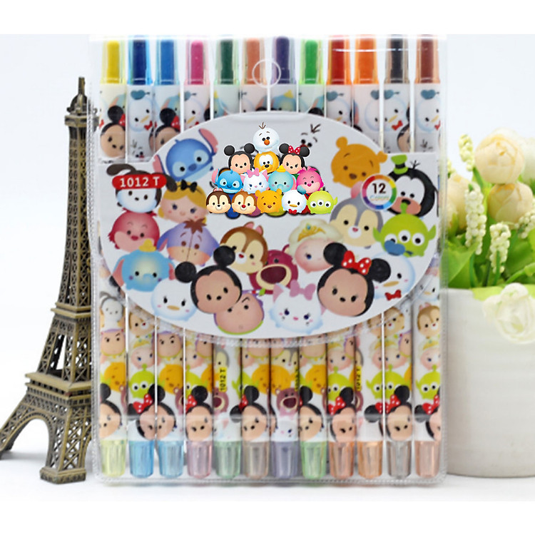 Búp sáp vặn 12 màu Tsum Tsum