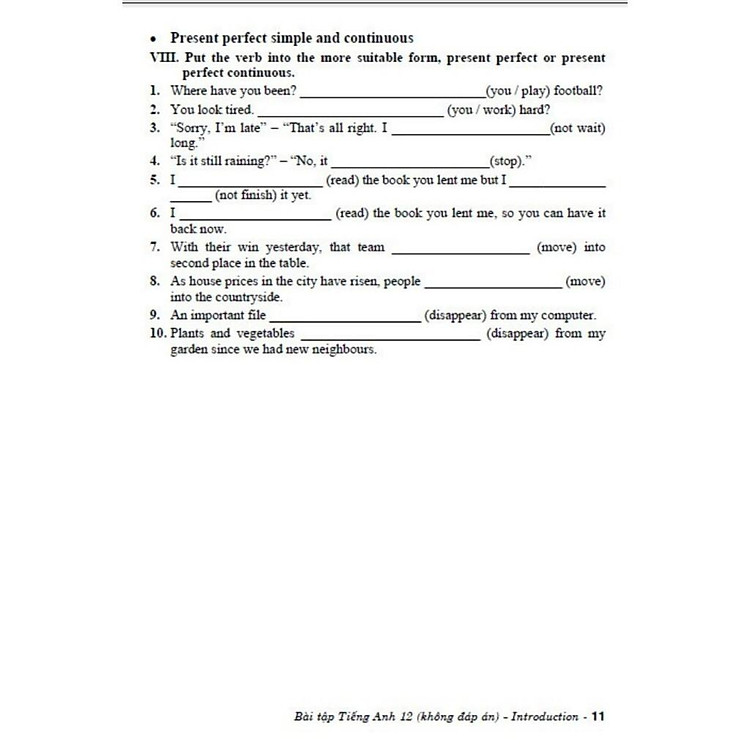 Bài Tập Tiếng Anh Lớp 12 - Không Đáp Án - Ảnh 7