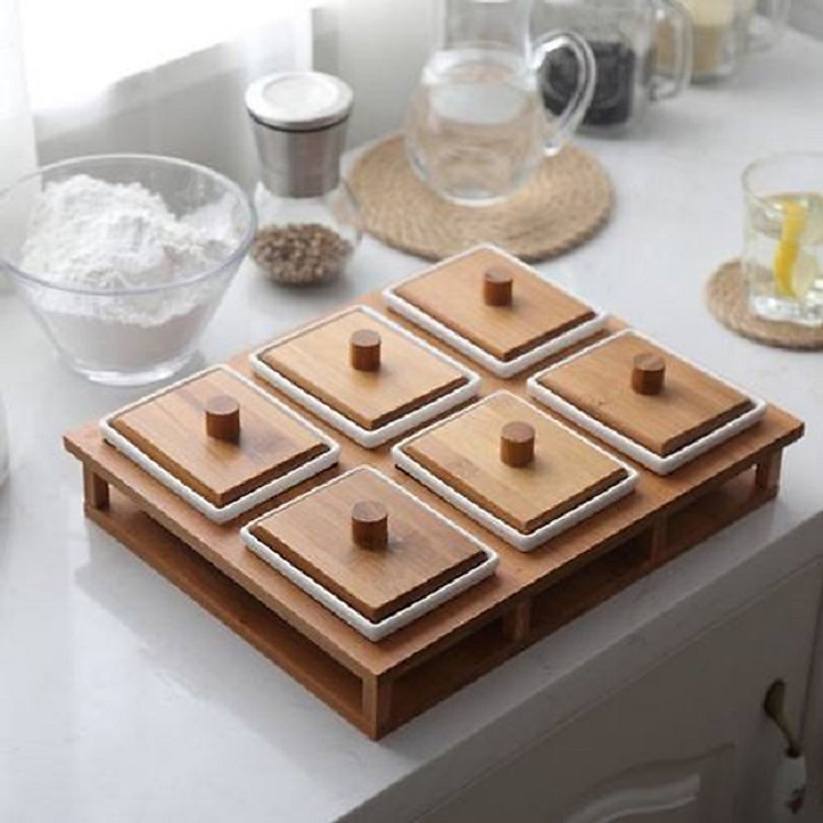 Khay mứt bằng sứ đựng mứt hình chữ nhật