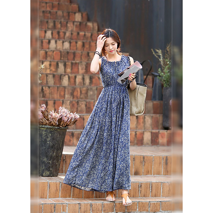 Váy đầm tone cotton dài dạo chơi, đi biển - Maxi 34