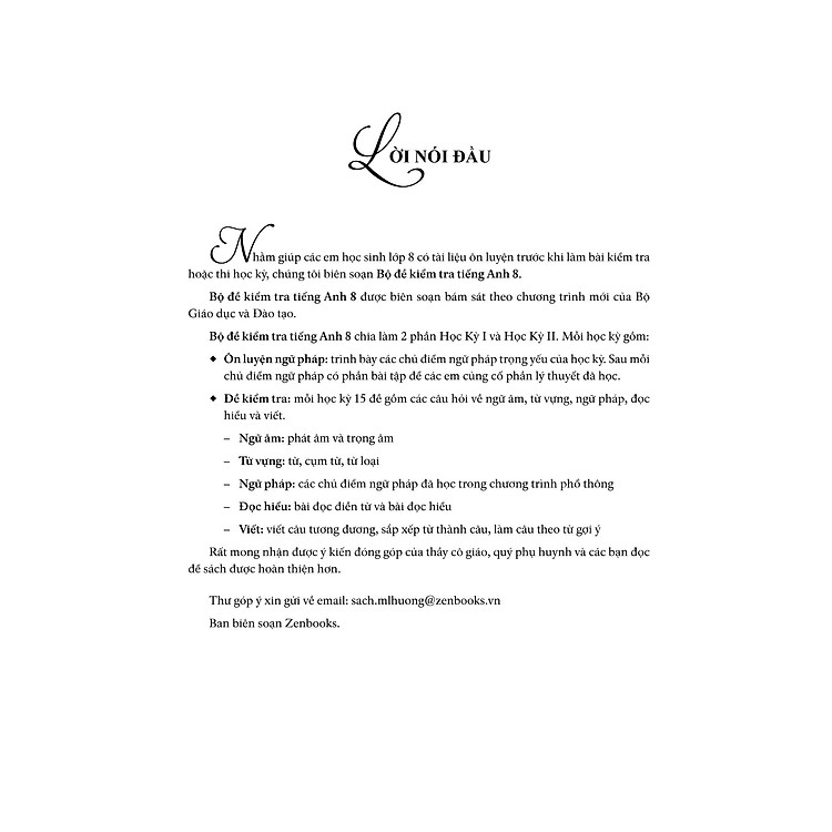 Bộ Đề Kiểm Tra Tiếng Anh 8 (Chương Trình Thí Điểm) - Ảnh 2