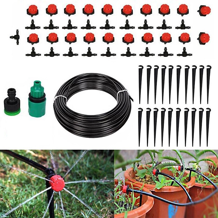 Bộ 20 đầu nhỏ giọt 8 tia tưới cây