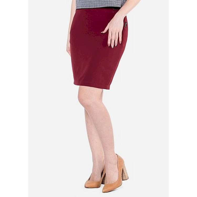 Chân Váy Nữ Cạp 6 Phân Đáp Sườn VDS1852GDO - Đỏ Đô