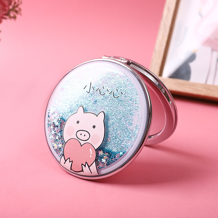 Gương Mini Hai Mặt Họa Tiết Kim Tuyến Lấp Lánh - GU31 (Giao ngẫu nhiên mẫu)