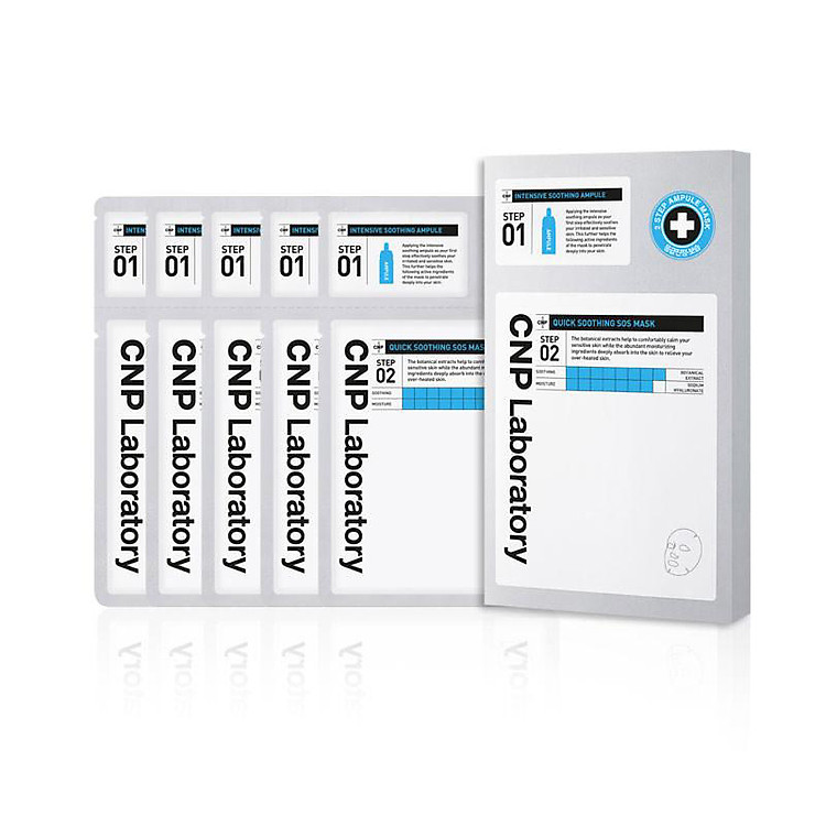 Bộ 5 mặt nạ làm dịu da 2 trong 1 CNP Laboratory Quick Soothing S.O.S 2-Step Mask (5x25ml)