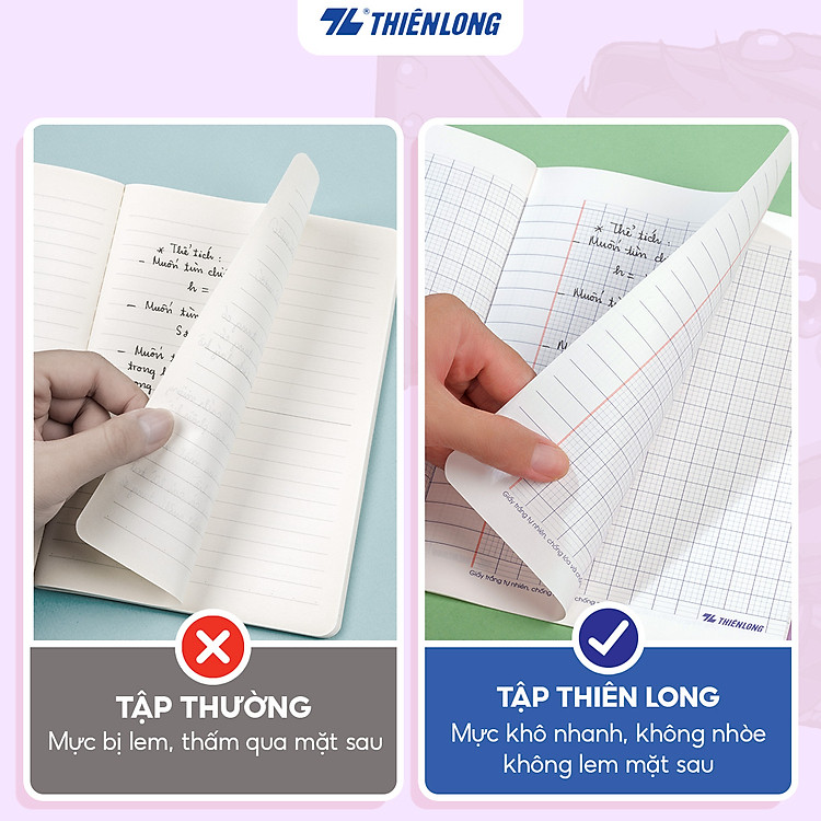 Tập học sinh 48 trang 4 ô ly vuông 2.5mm 100gsm Thiên Long - Ảnh 2