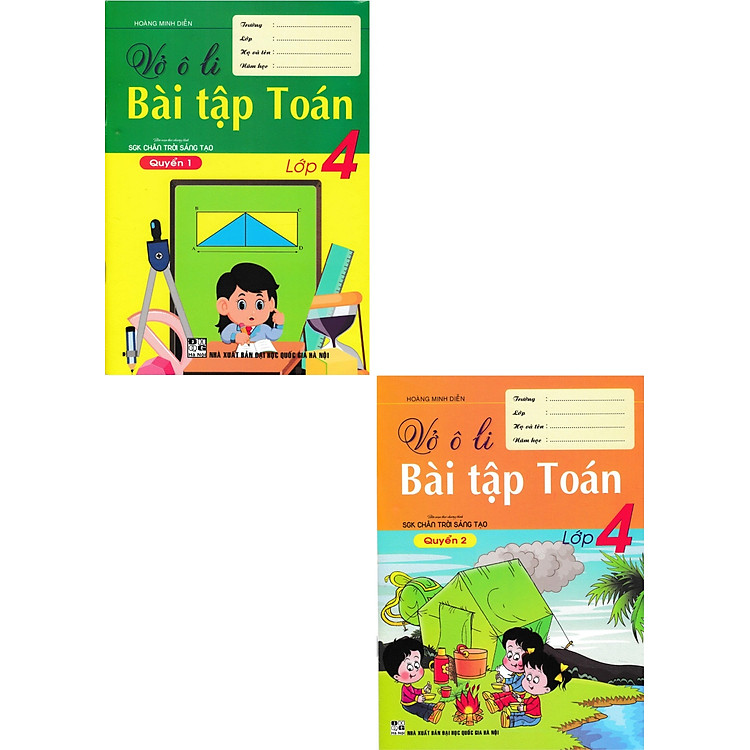 Combo Vở Ô Li Bài Tập Toán Lớp 4 - Quyển 1 + 2 (Biên Soạn Theo Chương Trình SGK Chân Trời Sáng Tạo) (Bộ 2 Cuốn) _HA