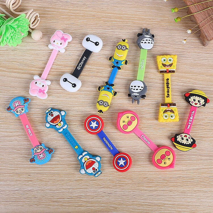 Combo 4 dây quấn cáp sạc và tai nghe hoạt hình (giao ngẫu nhiên)