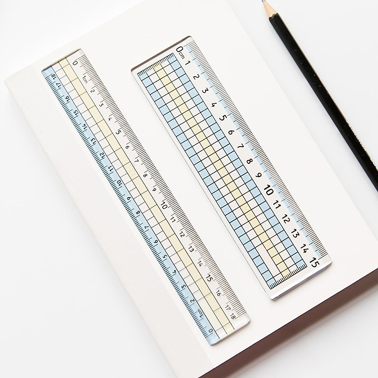 Combo 2 thước kẻ nhựa dài 15cm và 18cm