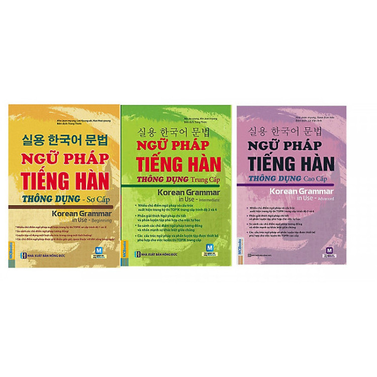 Trọn bộ 3 cuốn ngữ pháp tiếng hàn thông dụng - NH