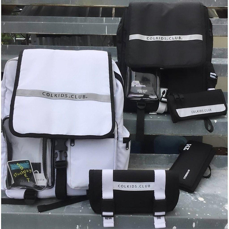 BALO PHẢN QUANG COLKIDS.CLUB UNISEX (TRẮNG/ĐEN) UNISEX