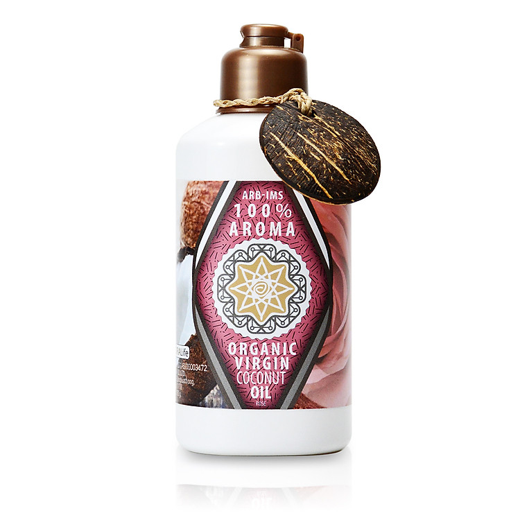 Dầu Dừa Hữu Cơ Tự Nhiên Aroma Organic Virgin Coconut Body Oil - Hương Hoa Hồng