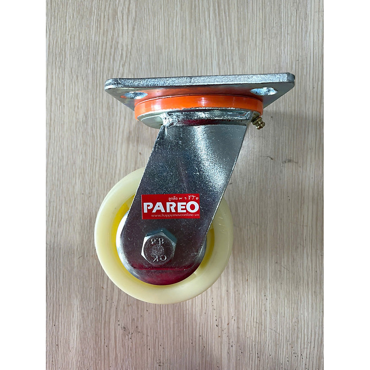 Bánh xe đẩy nhựa trắng tải nặng càng xoay - 100-125-150-200mm - Happy Move Thái Lan