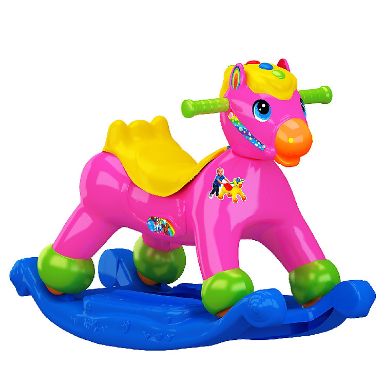 Bập Bênh Nhựa Chợ Lớn Hình Ngựa K2 (Không Nhạc) - M1693A-XBB - Giao màu ngẫu nhiên