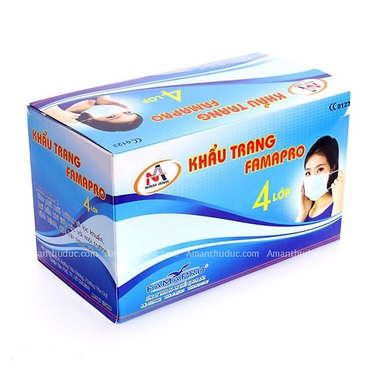 Combo 3 hộp khẩu trang y tế 4 lớp Nam Anh xanh