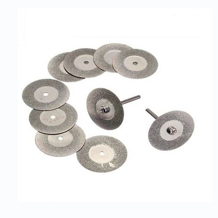 Bộ 10 Lưỡi Cưa Lưỡi Cắt Kim Cương Kèm Trục Cắt Cao Cấp