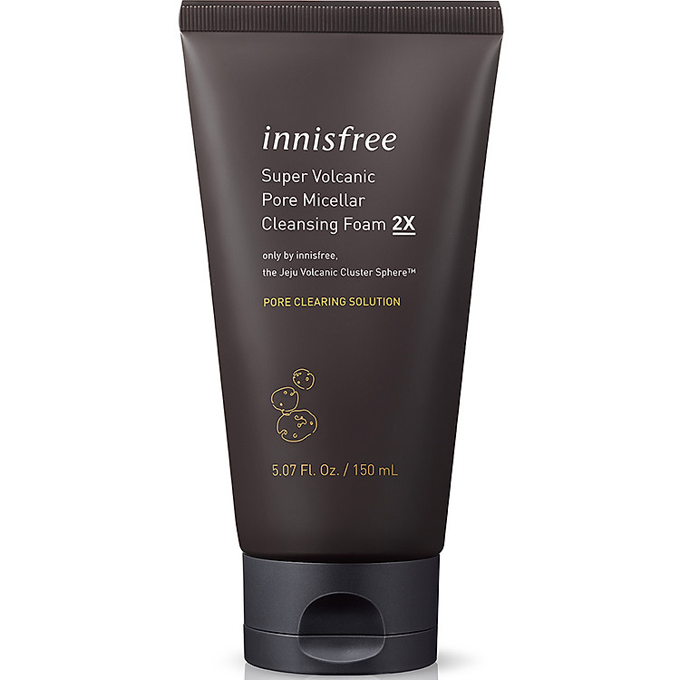 Sữa rửa mặt se khít lỗ chân lông innisfree Super Volcanic Pore Micellar Cleansing Foam 2X 150gr