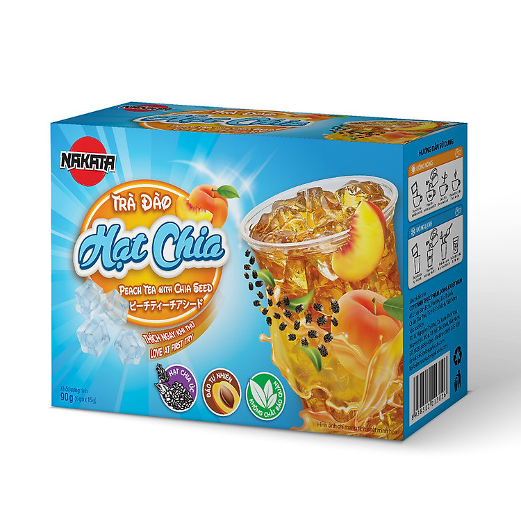 Trà đào hạt chia hiệu Nakata hộp 90g