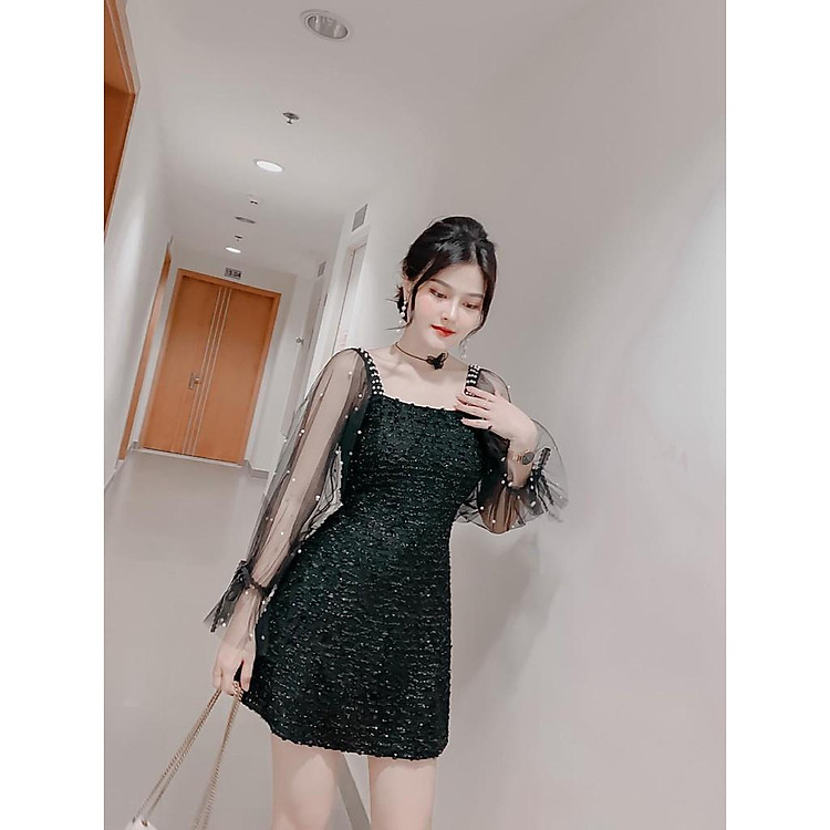 Đầm váy nữ tay lưới sang chảnh Timo Dress RE