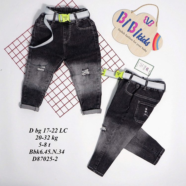quần jeans dài cho bé trai từ 14-26kg