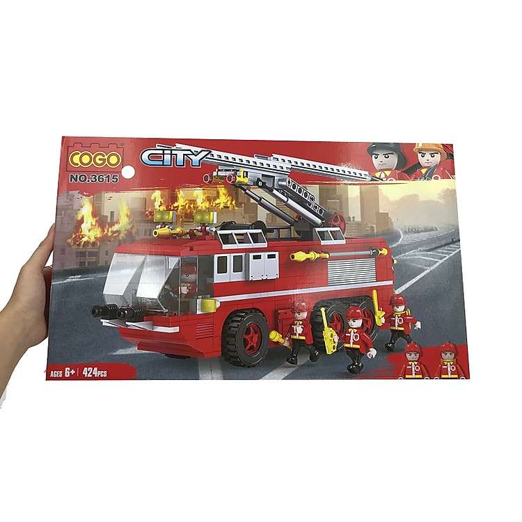 Đồ Chơi Lắp Ráp Xe Cứu Hỏa COGO Chính hãng Giá tốt - Hình ảnh 5