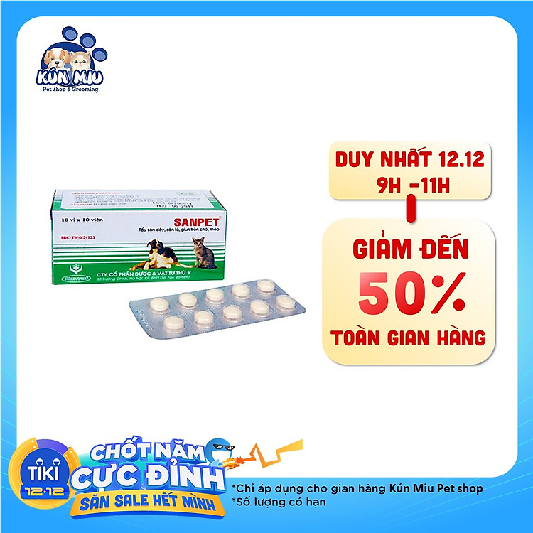 Tẩy Giun cho chó mèo Sanpet