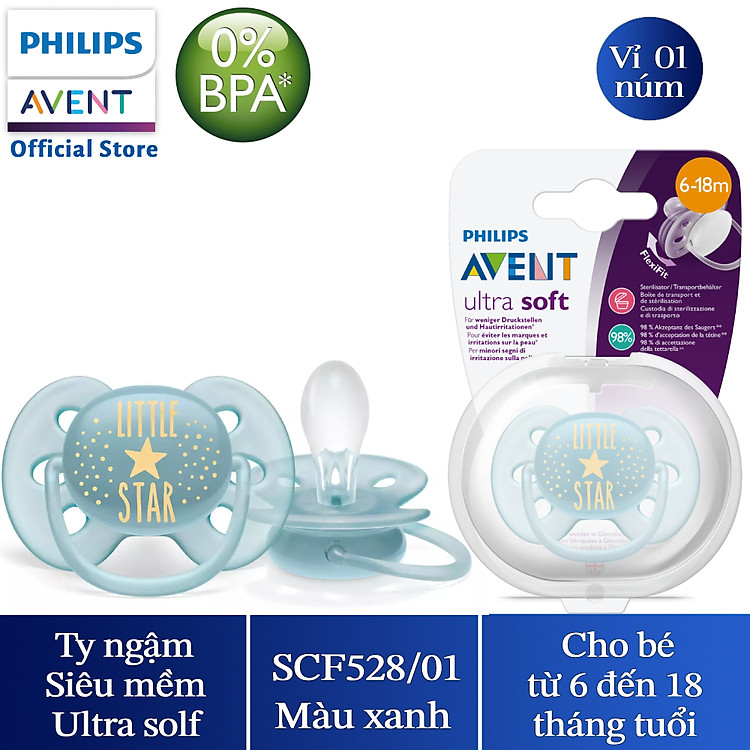Núm ty ngậm Philips Avent cho bé 6-18 tháng Chính hãng Tiết kiệm