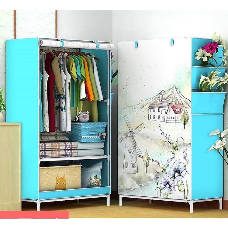 Tủ vải 3D 1 buồng - giao màu ngẫu nhiên
