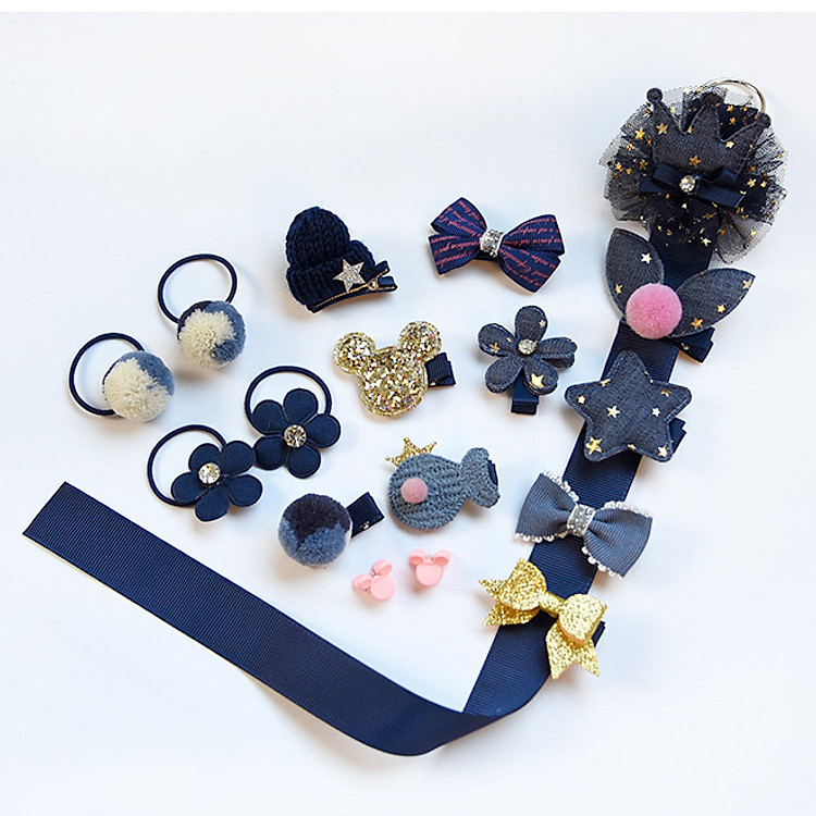 Set kẹp tóc công chúa Chicbaby 18 món cho bé gái