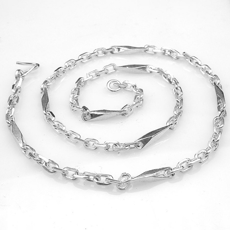 Dây Chuyền Nam Bạc Ta Kiểu Dây Đinh Bản Đặc Bạc Hiểu Minh DBN053