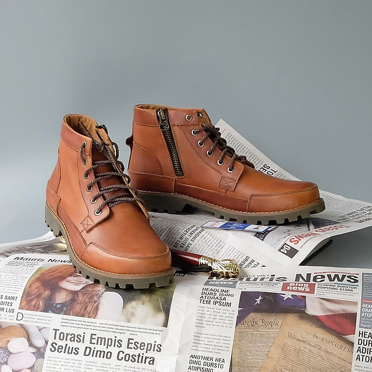 Giày boot nam buộc dây da búc cao cổ, bụi bặm, năng động hàng hiệu Fu Khang mã SP GB110N