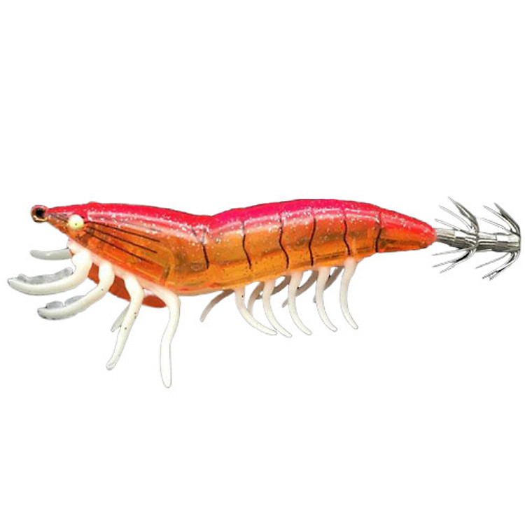 Mồi tôm giả câu mực size 3.5 dài 11.5cm nặng 20g, mồi câu mực ống hiệu quả, mồi giả câu mực tôm nhựa, mồi câu mực biển dạ quang