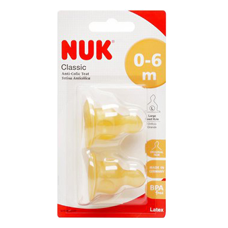 Bộ 2 Núm Ty Cao Su Nuk 701006 - Số 1