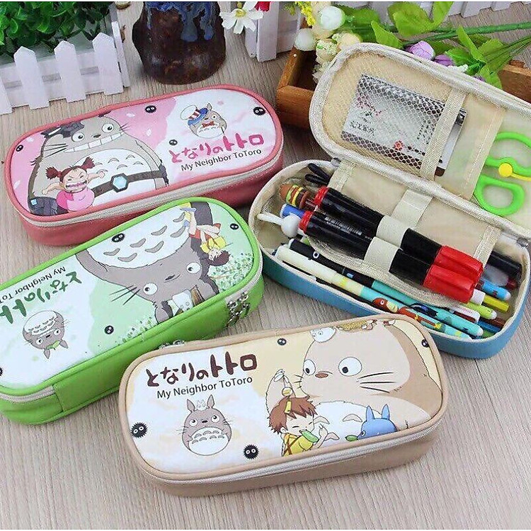 Hộp đựng bút TOTORO siêu dễ thương - Hộp đựng đồ dùng học tập nhiều ngăn tiện dụng (Giao màu ngẫu nhiên)