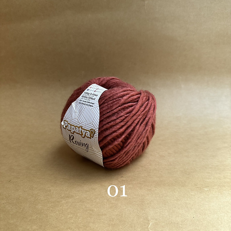 Len Papatya ấm trơn cỡ sợi to Roving đan móc thú bông, nón, khăn, áo ấm mùa đông siêu nhanh