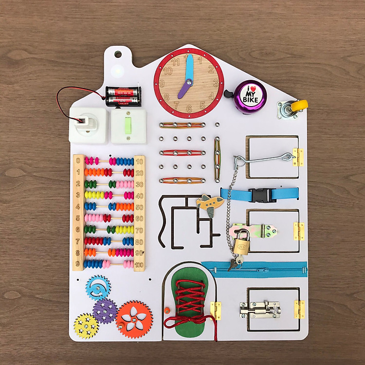 Bảng bận rộn Đồ chơi giáo dục sớm cho bé từ 1 đến 4 tuổi(40x50-trắng)