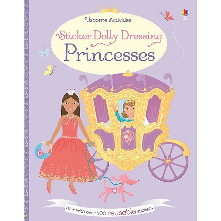 Sách Usborne Sticker Dolly Dressing: Princesses