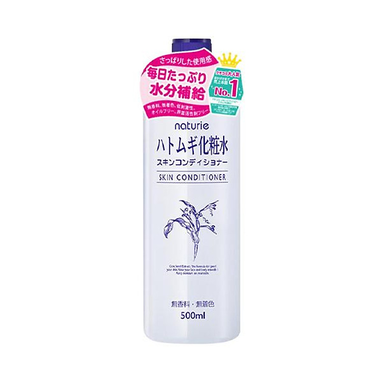 Nước dưỡng ẩm chiết xuất hạt ý dĩ NATURIE cấp ẩm sâu cân bằng da (500 ml/chai)
