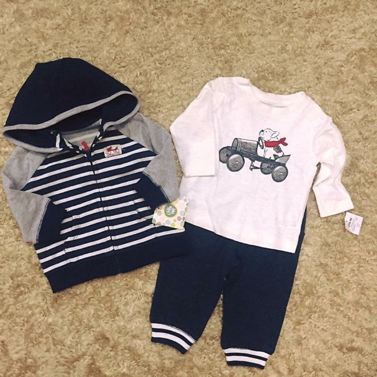 Set Áo khoác, Áo dài tay và Quần Bé Trai