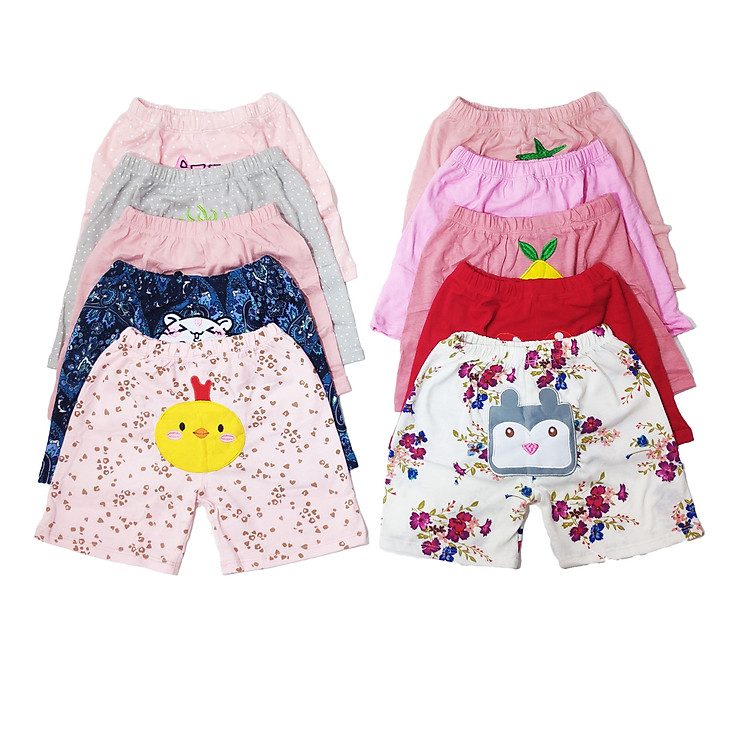 Combo 10 Quần Đùi Mông Thú Cho Bé Gái Hàng Xuất Chất Lượng Mấu Mới MT002G