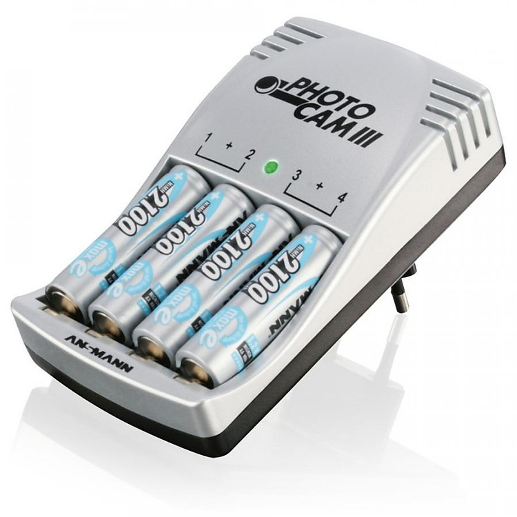 Bộ sạc kèm Pin Photocam III -2100 ANSMANN - Hàng Nhập Khẩu