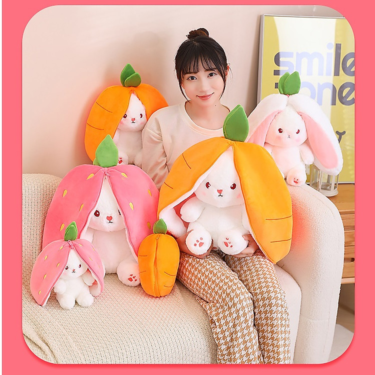 Gấu bông thỏ cà rốt 2 in 1 Chính hãng Tiết kiệm - Hình ảnh 5