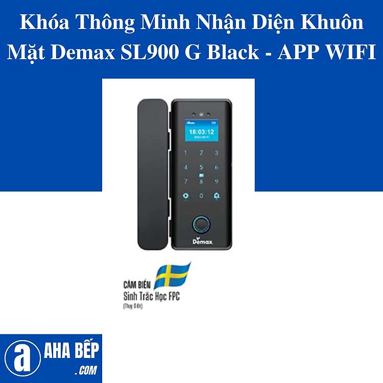 Khóa Thông Minh Nhận Diện Khuôn Mặt Demax SL900 G Black - APP WIFI. Hàng Chính Hãng