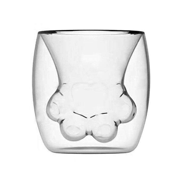 Ly Thuỷ Tinh Cách Nhiệt Hai Lớp Hình Tay Mèo (200 - 300ml)