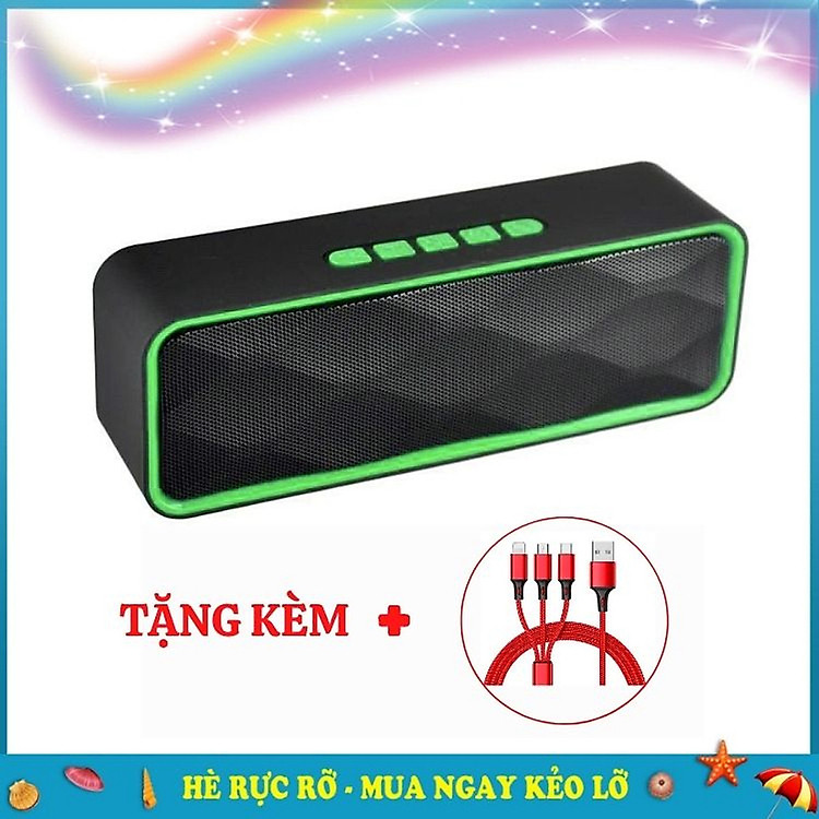 Loa Bluetooth SC211 Đẳng Cấp - Loa Không Dây Nghe Nhạc Mini - Thiết Kế Nhỏ Gọn, Tiện Lợi - Kết Nối Đa Năng Cho Cả Thẻ Nhớ Và USB - Âm Thanh Sống Động - Tặng Kèm Cap Sạc 3 Đầu